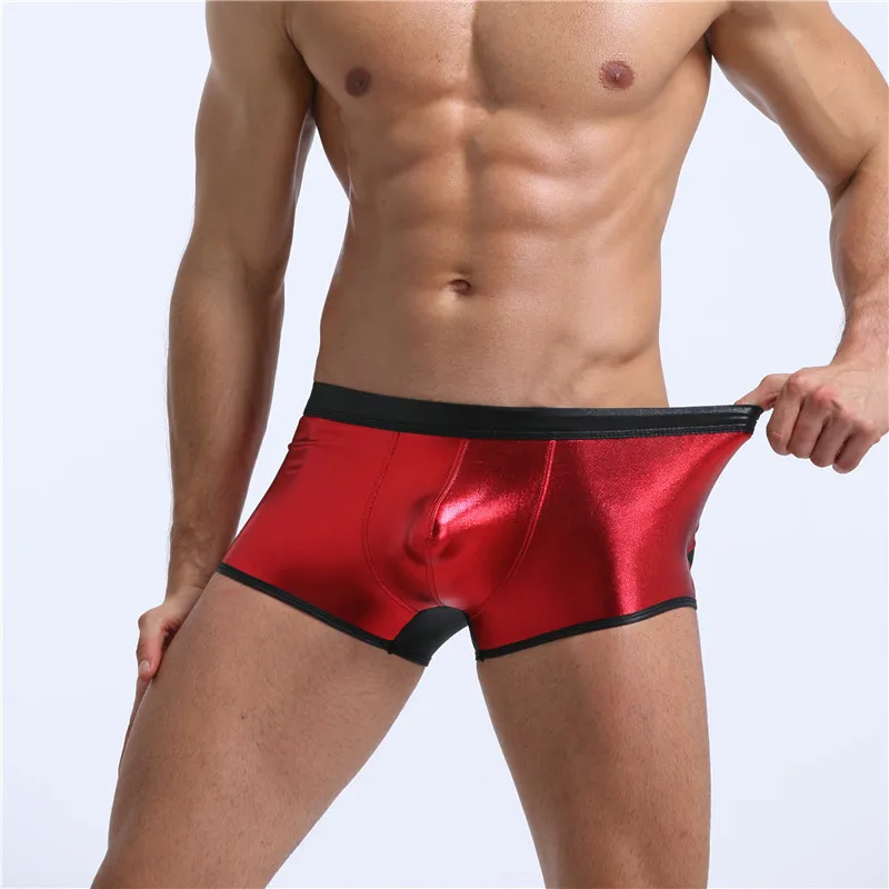 

Sexy Men's Color Block Underwear Low Waist U Convex Fashionable Bag Boxer Shorts