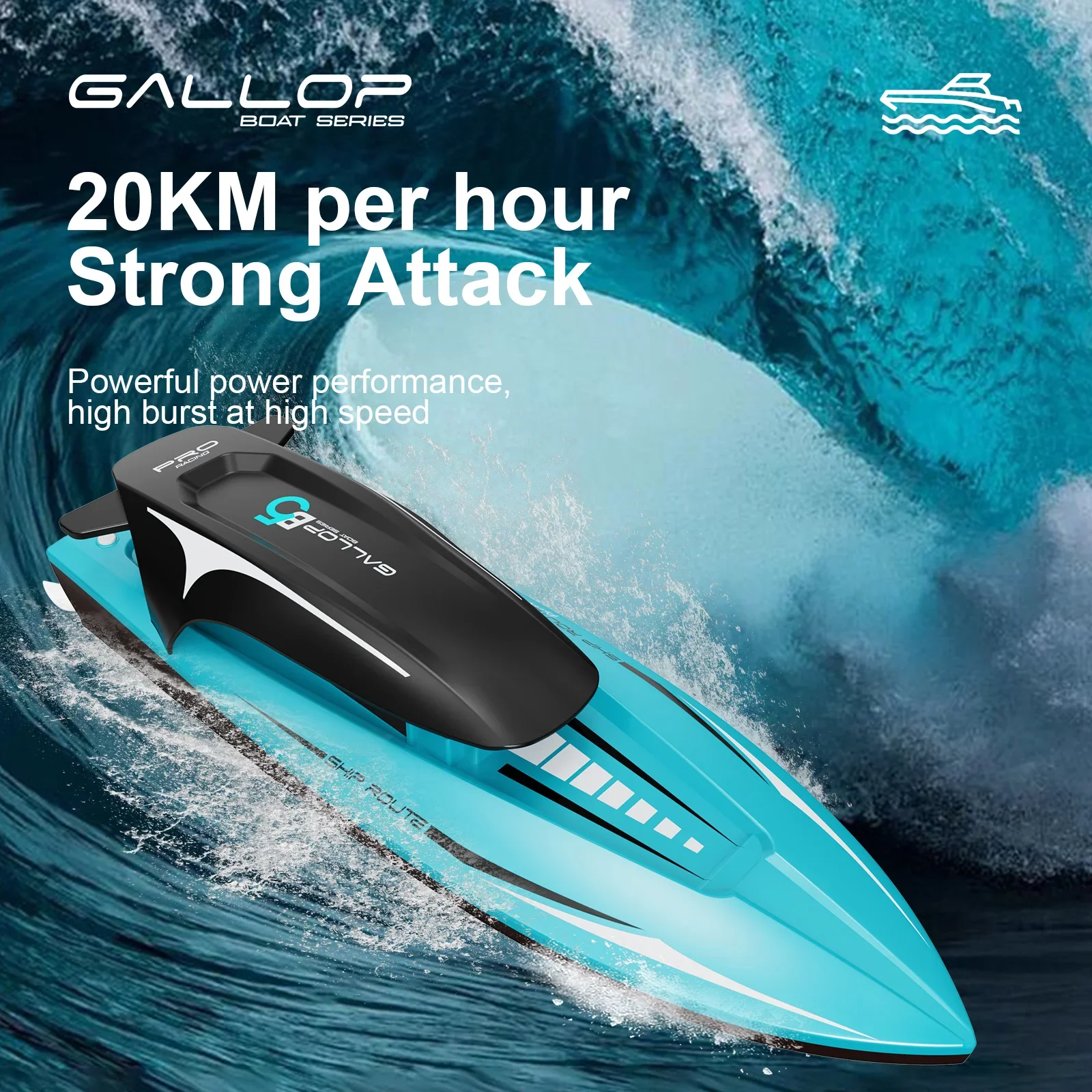 

B5 Electric Radio Remote Control Racing Boat: 20km/H High Speed, Waterproof & Rechargeable Model - Best Boys’ Gift Toy