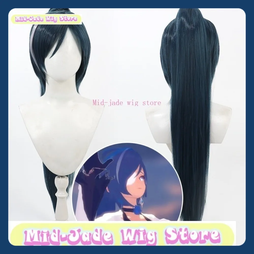 

Магазин париков среднего нефрита Genshin Impact Genderbend Kaeya, парик для косплея, аниме-игры, синтетические волосы для ролевых игр, вечеринка на Хэллоуин