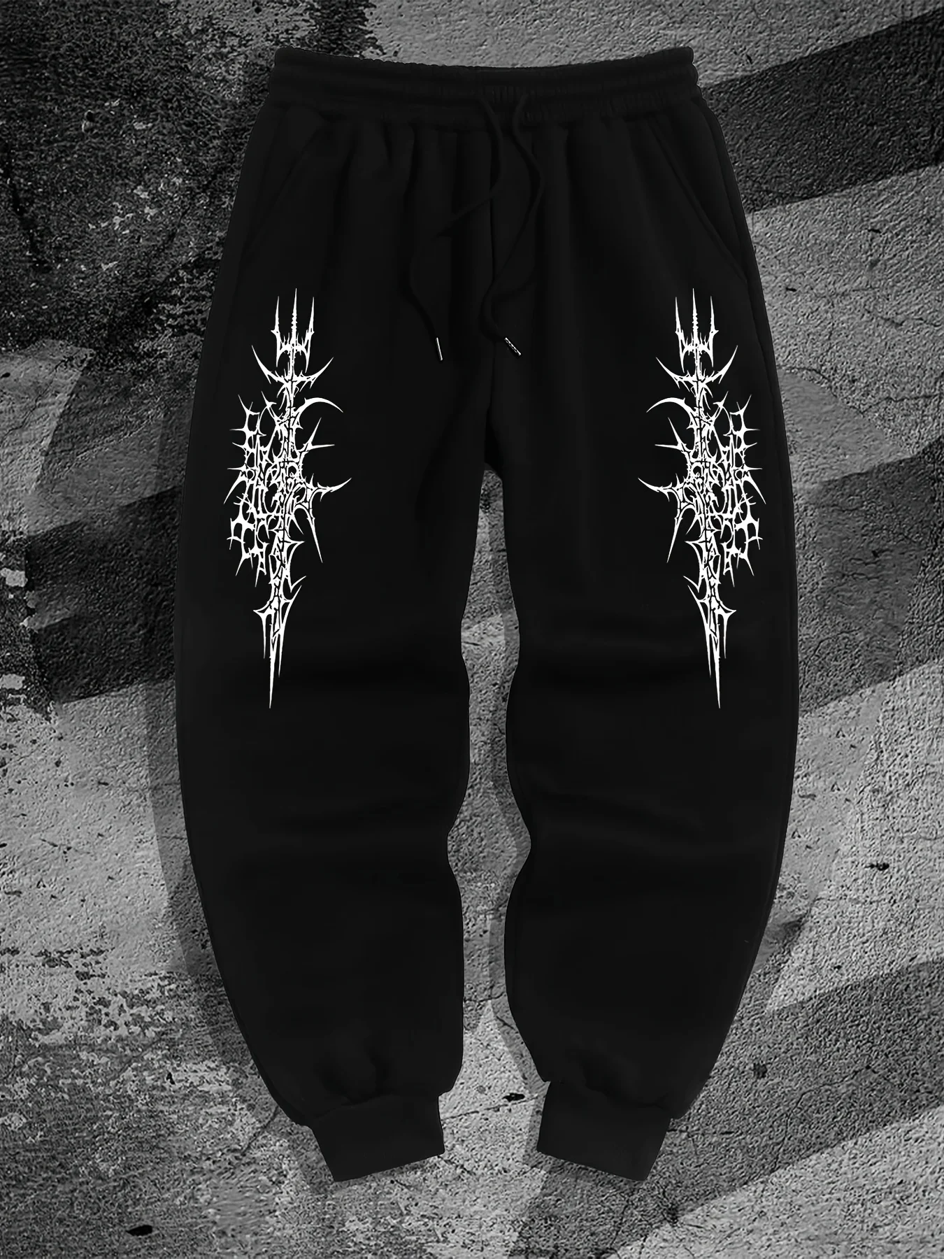 

Thorns Branch Totem Print Harajuku Versatile Solid Color Outdoor Running Fitness Breathable Casual Comfortable Men Sports Pants