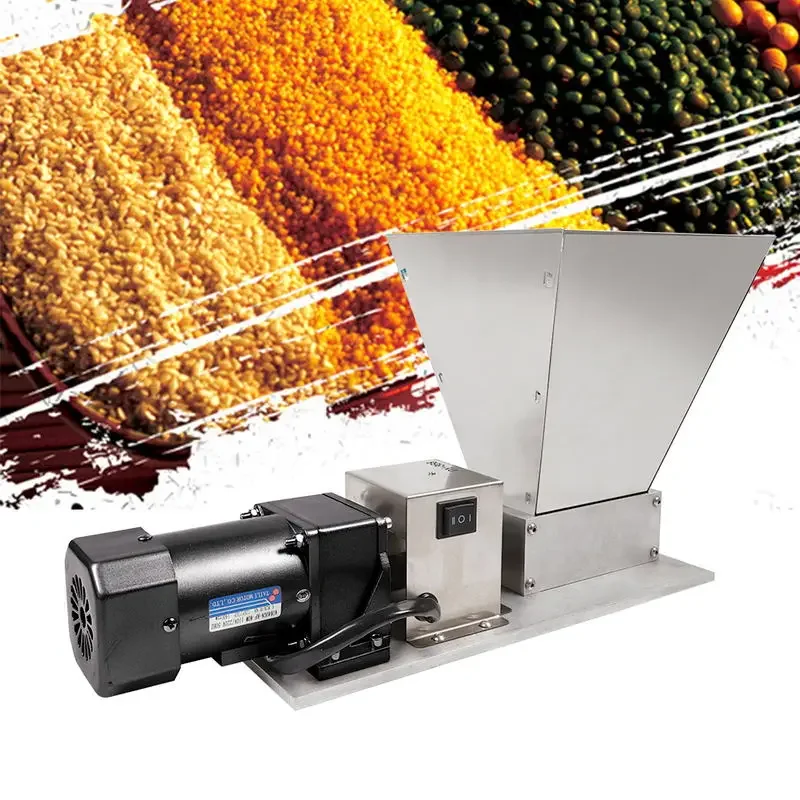 Dry/Wet Cereal Grinding Machine, Commercial Electric Grain Mill Grinder 110V, 2 Roller + 4 Hopper for Feed Corn Wheat Barley