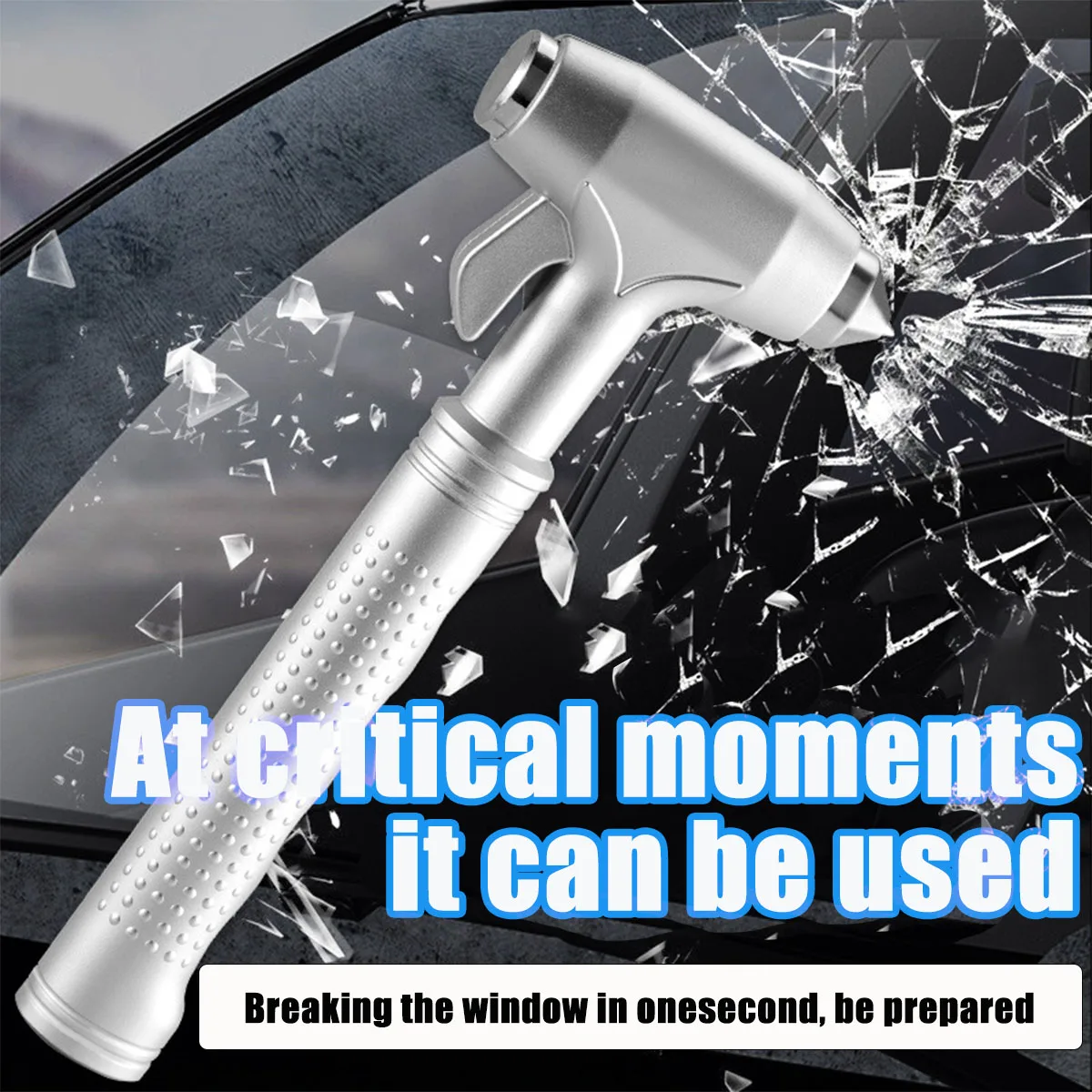 1PC Multi-function Car Emergency Escape Window Breaker and Seat Belt Cutter Hammer Emergency evacuation,Silvery