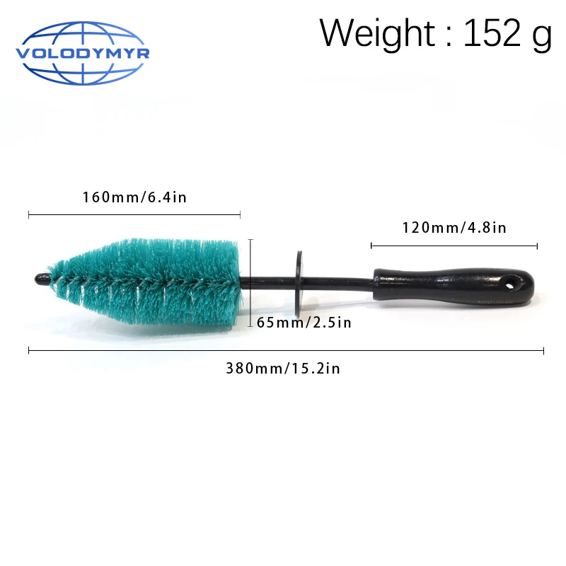 Volodymyr Car Rim Brush Green Soft PP Bristles Big or Small 1pcs for Auto Hub Wheel Washing Clean Detailing Cleaning Tire Tools