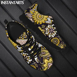 INSTANTARTS Paisley Mandala Flower Ladies Shoes Casual Flats Sneakers for Teen Girls Air Mesh Fashion Women Walking Light Shoes