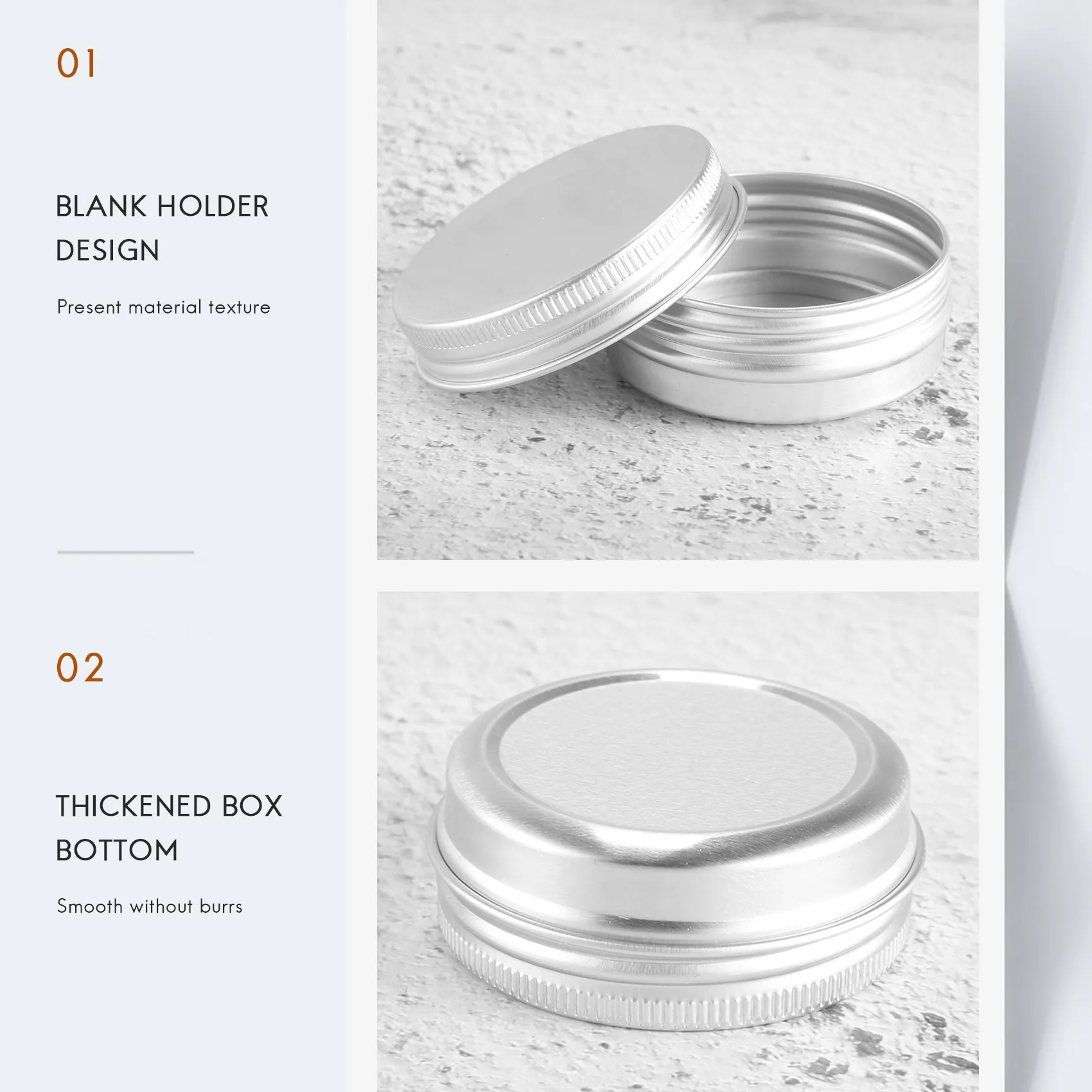 X11AA 48 Pcs 1 Oz Tins Silver Aluminum Tins Cans Screw Top Round Aluminum Tins Cans with Screw Lid Screw Lid Containers