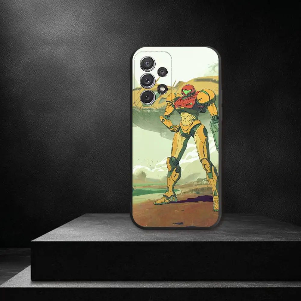 Funda de teléfono M-Metroid D-Dread para Samsung S 25,24,23,22,30,21,10,9,Ultra,Plus,Lite,FE,4,5G, funda blanda negra