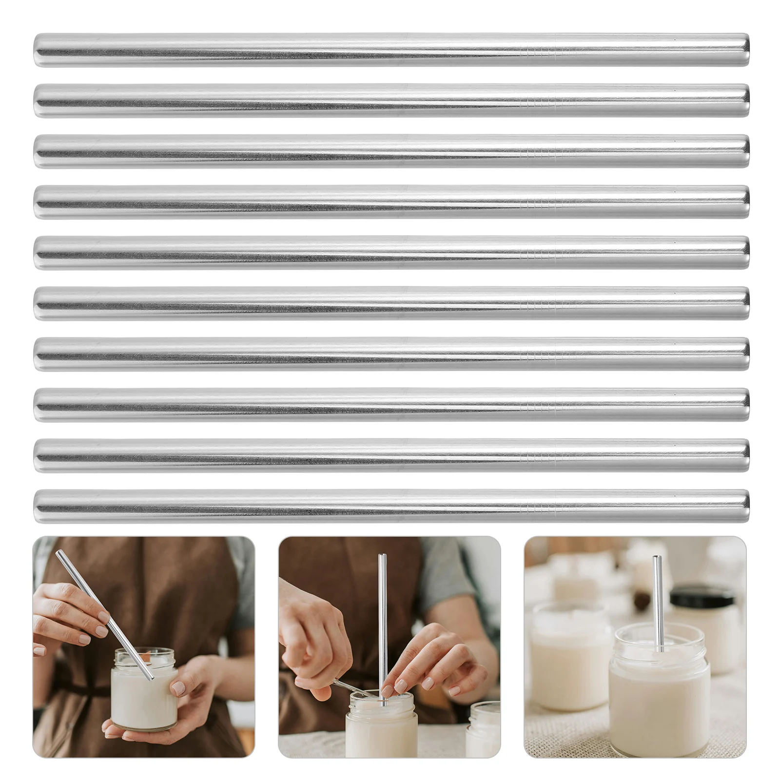 

10pcs Centering Tool For Making Wax Wick Fixing Tube Reusable Metal Wick Placement Device Diy Mold Accessory -