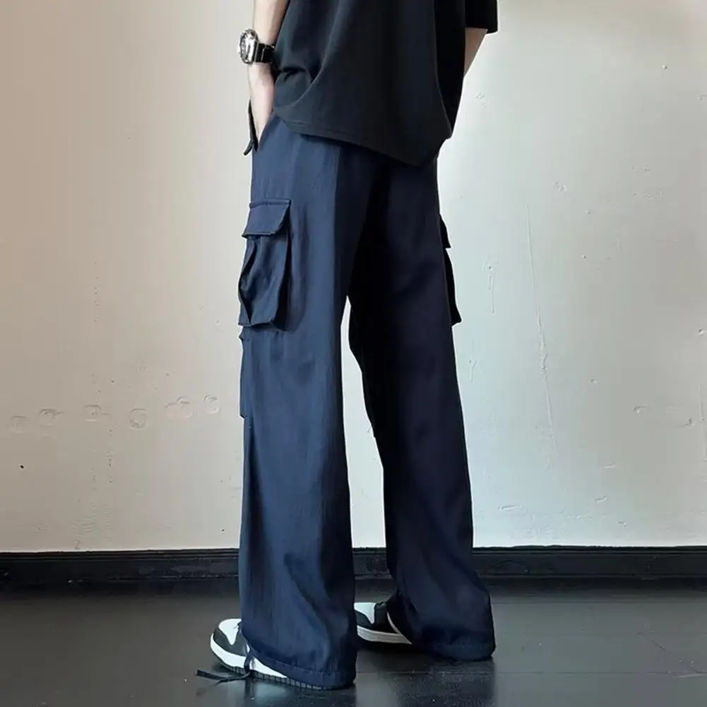 2025 Men Cargo Pants Reinforced Pocket Stitching Outdoor Camping Men's Cargo Pants with Drawstring Waist Multiple for Leisure