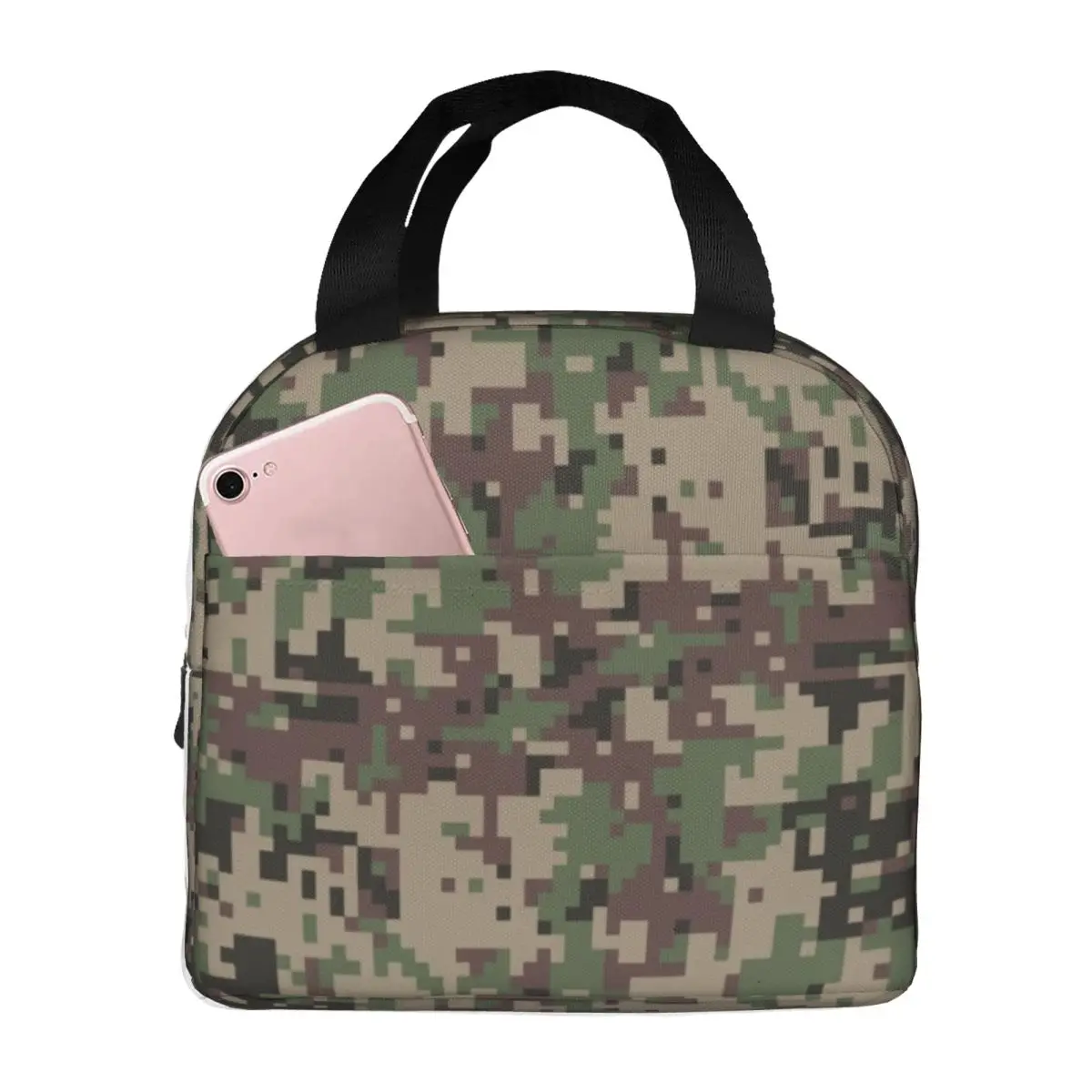Marpat Camo Insulated Lunch Bags for Work School Woodland Camouflage Resuable Cooler Thermal Lunch Box