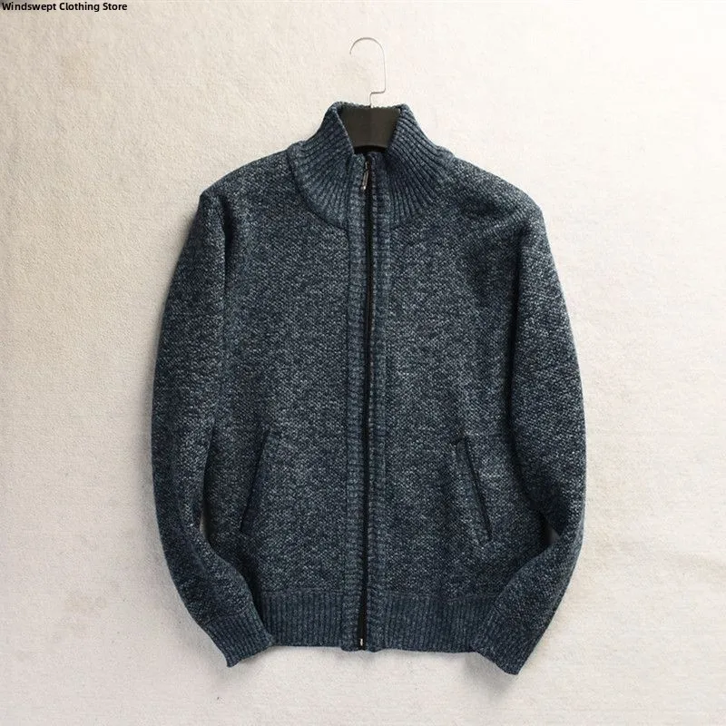 

Men's Winter Casual Stand Collar Knitted Cardigan Fce Layering Versatile Long Sve Ciwalk Polyester Coolmax Fiber