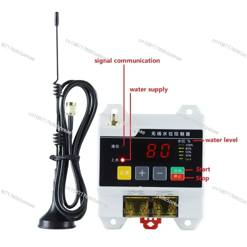 Wireless Remote Water Level Controller Water Pump  Tank Water Tower 220V Liquid Level Remote Control Float Sensor Switch