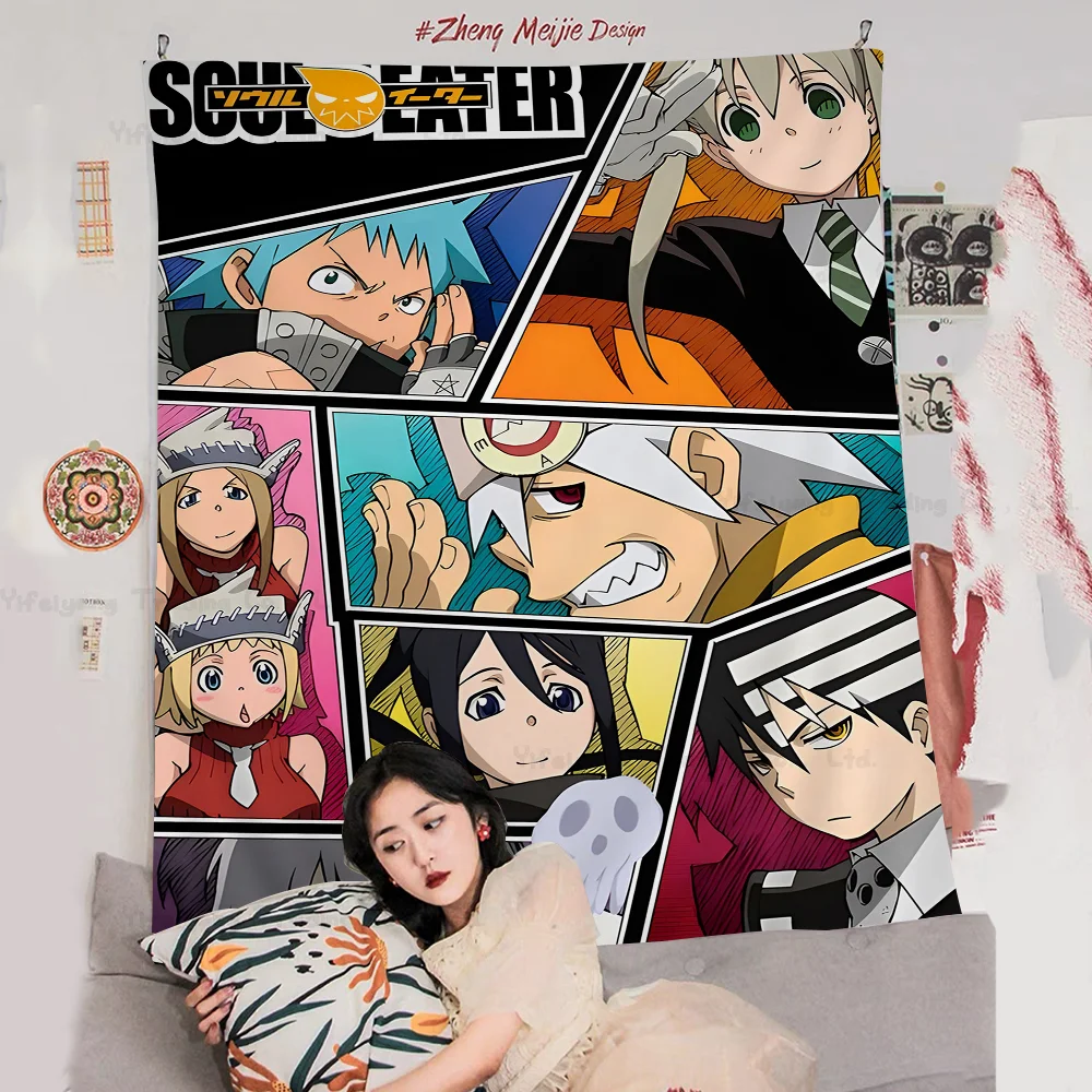 Classic Anime Soul Eater Hanging Bohemian Tapestry Hanging Tarot Hippie Wall Rugs Dorm Home Decor