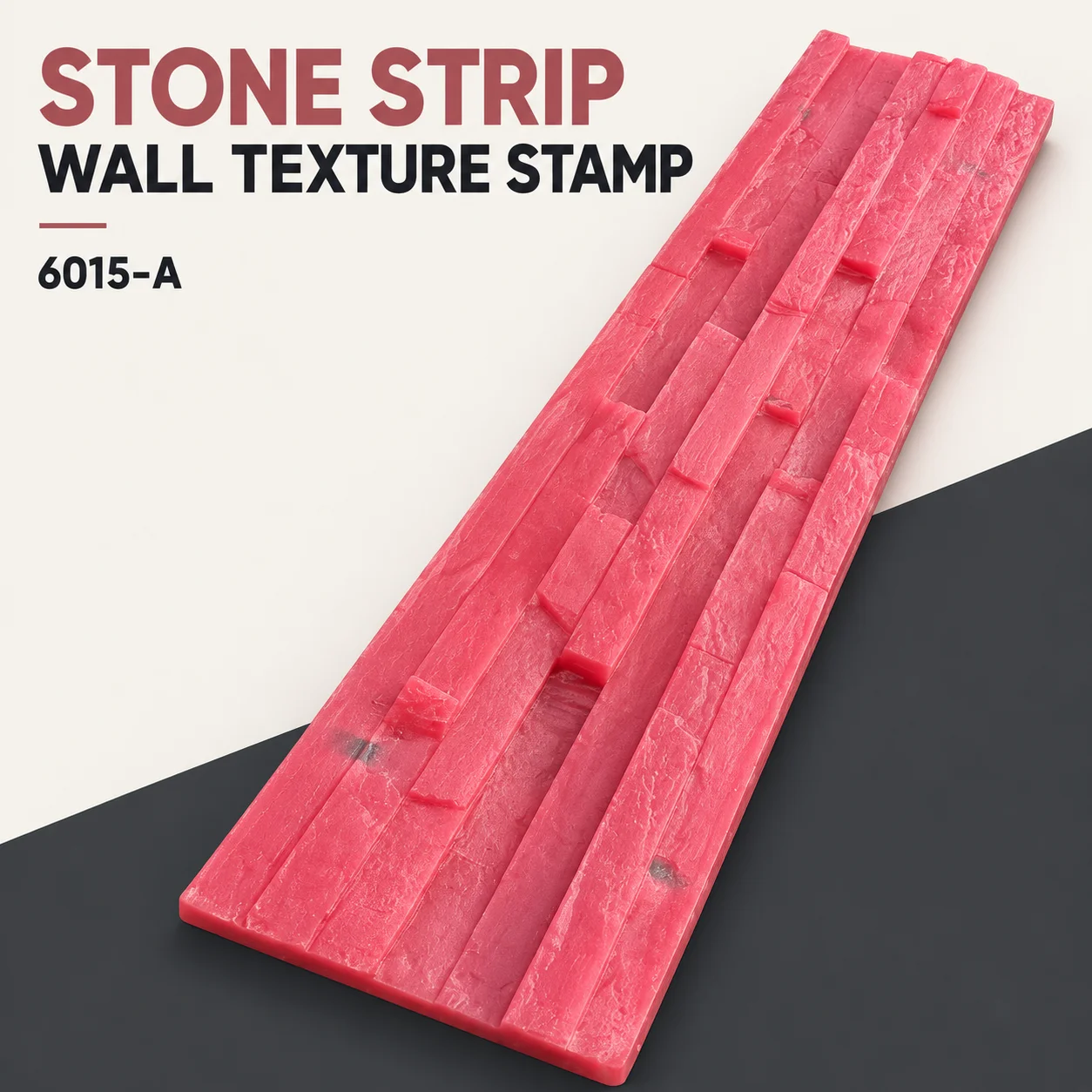 60×15cm Concrete Molds Stone Strip Wall Texture Stamp, Reusable Plastic Imprint Mold for Wall Decor
