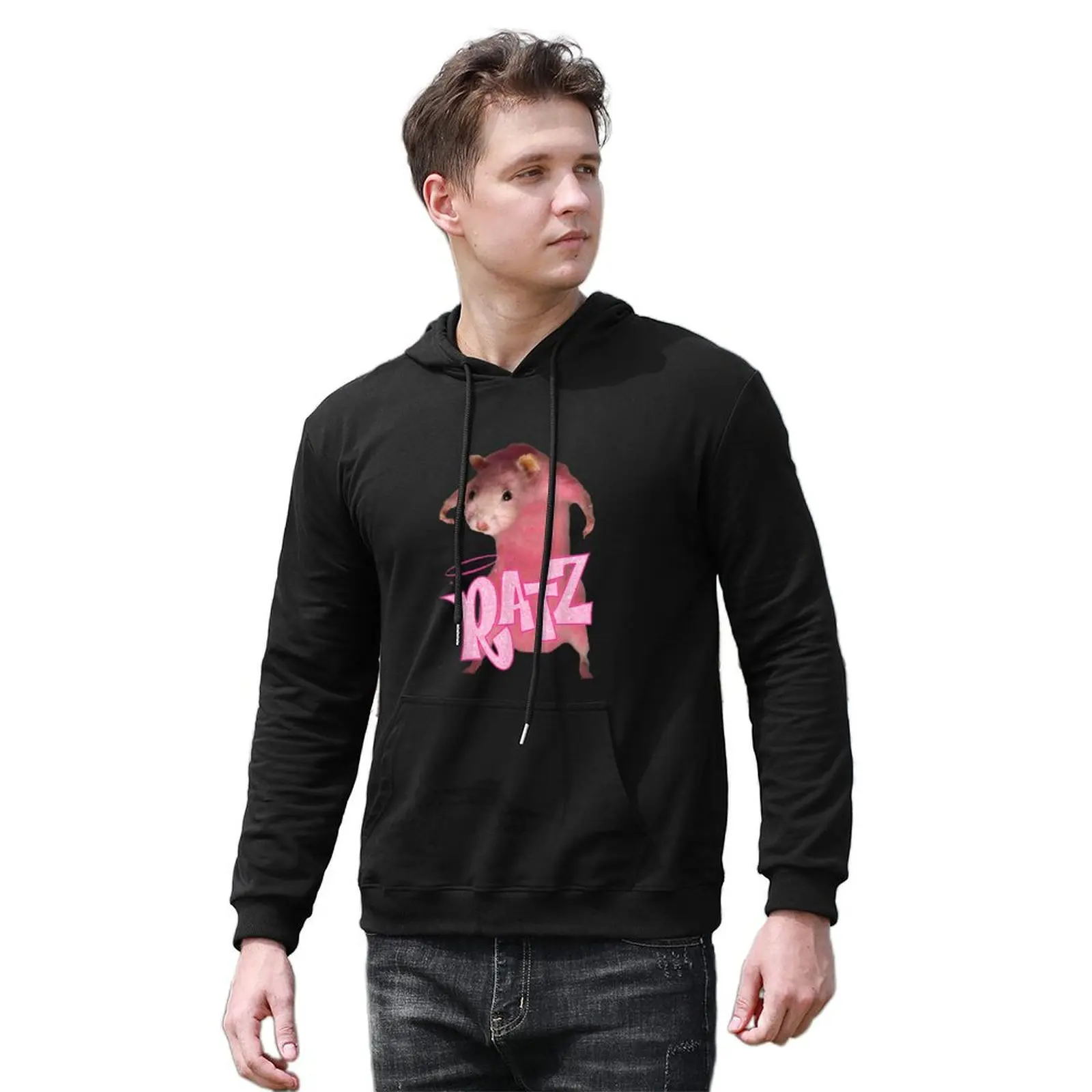 RATZ FUNNY RATT PINK RATZ Sudadera con capucha abrigo de hombre ropa masculina ropa de anime con capucha