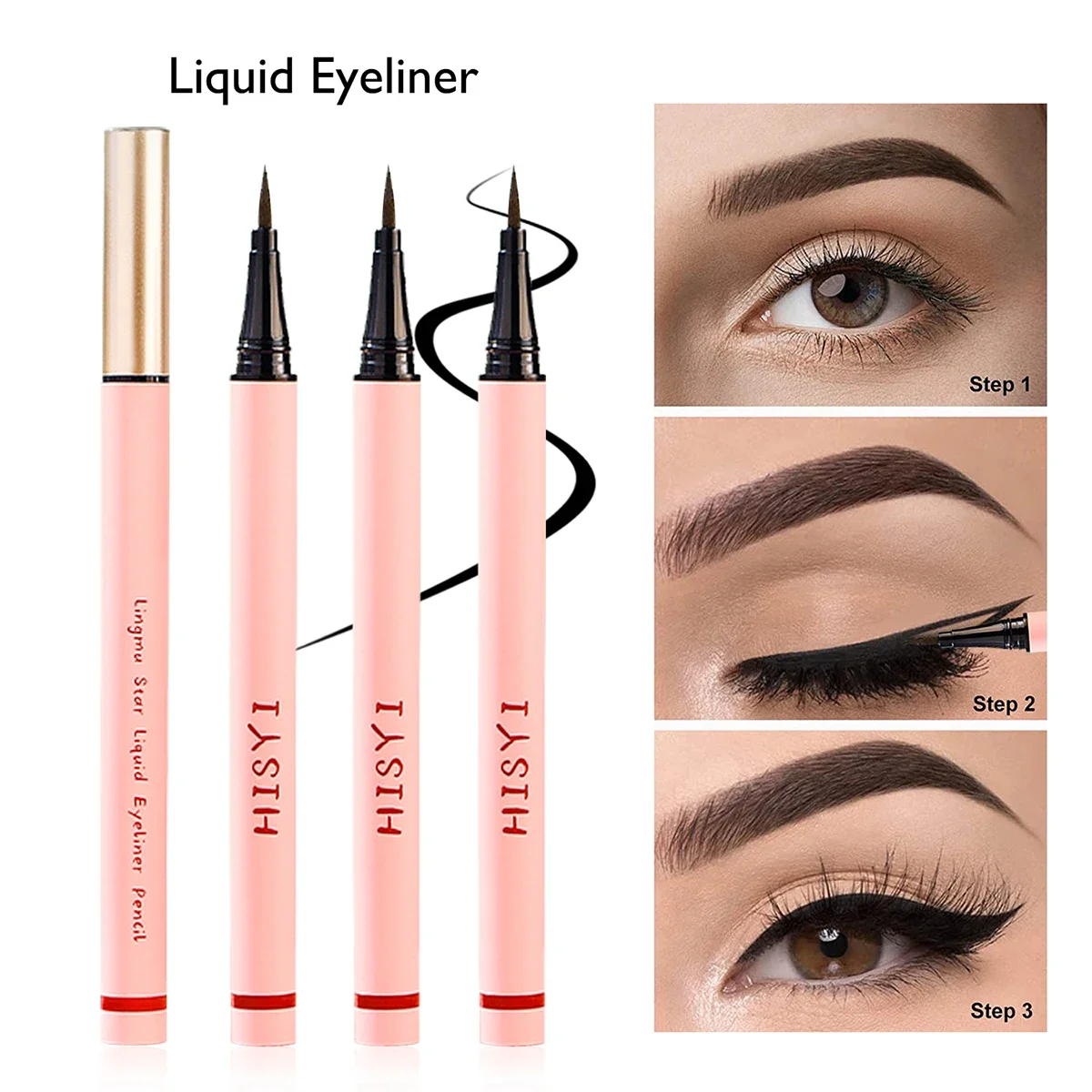 Black eyeliner pen-Long-lasting, Waterproof, Quick-Drying, ultra-fine, smooth & flowing,create perfect lines with just one strok