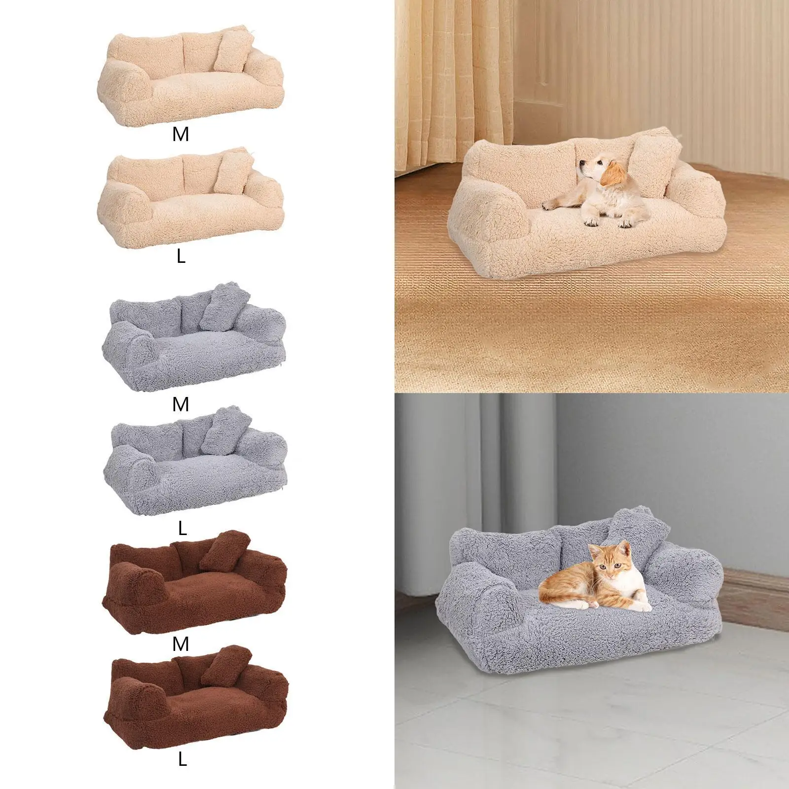 Cat Couch Bed Anti Slip Bottom Cat Beds for Indoor Cats for Cats Puppy