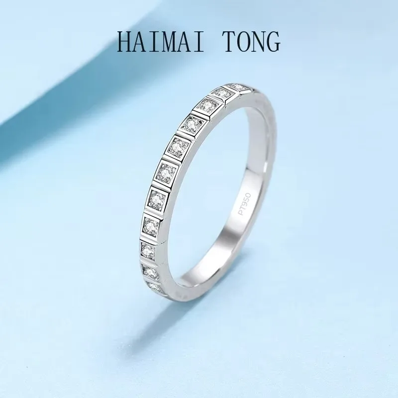 High Quality Platinum PT950 Rings Moissanite VVS1 D Color 0.165CT Diamond Classic Attend A Cocktail Party for Women Certified