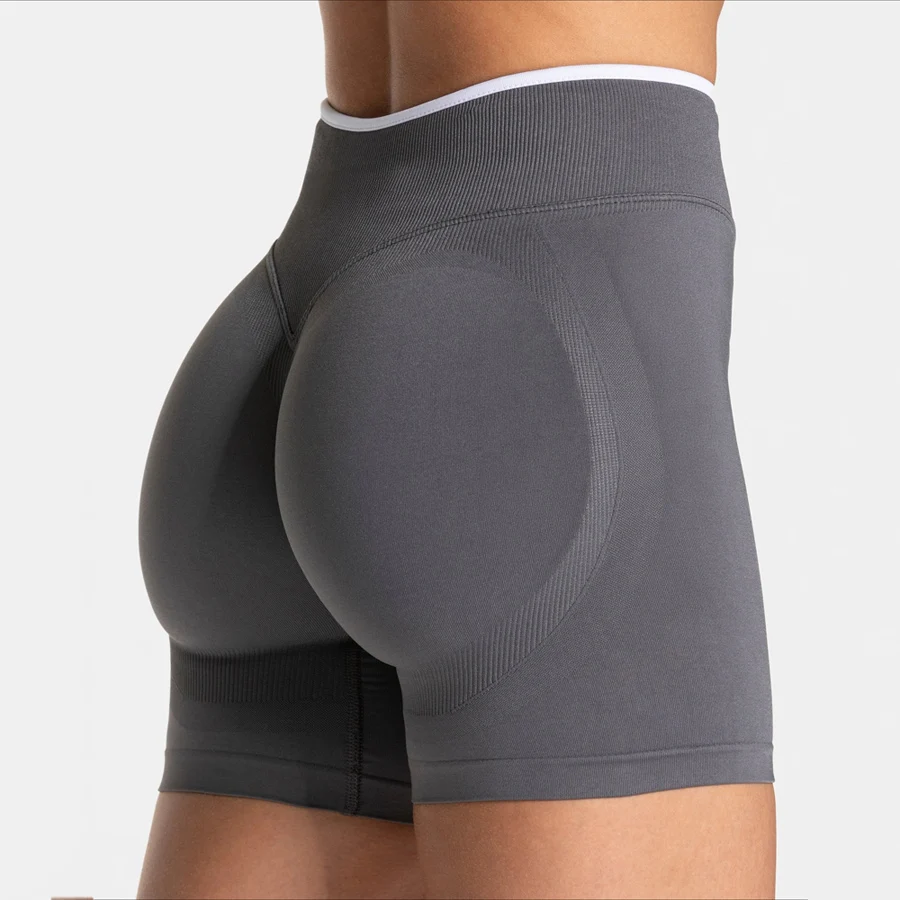 Solid Color Seamless Shorts Women Workout Scrunch Butt Lifting Yoga Shorts High Waist Fitness Biker Running Bottom GYM Shorts