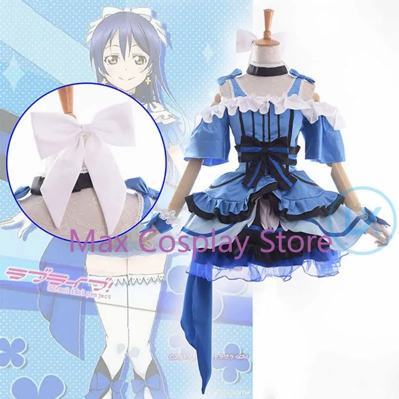 Max School Idol Project KiRa-KiRa Sensation! Umi Sonoda Cosplay Costume U's Music Stage Costume Lolita Dress Anime Cloth LL