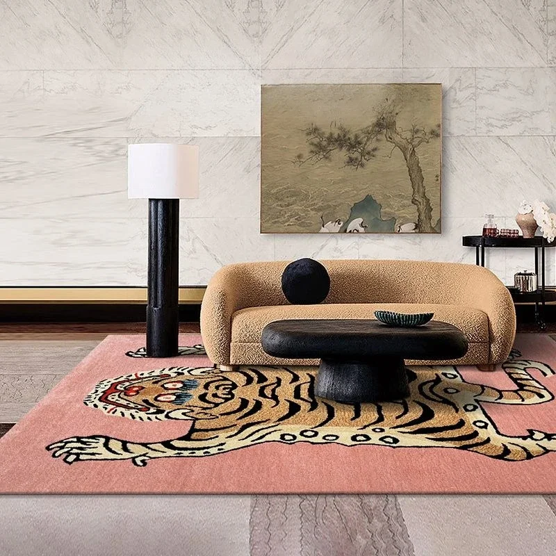 Wool mat coffee table home living room carpet trend