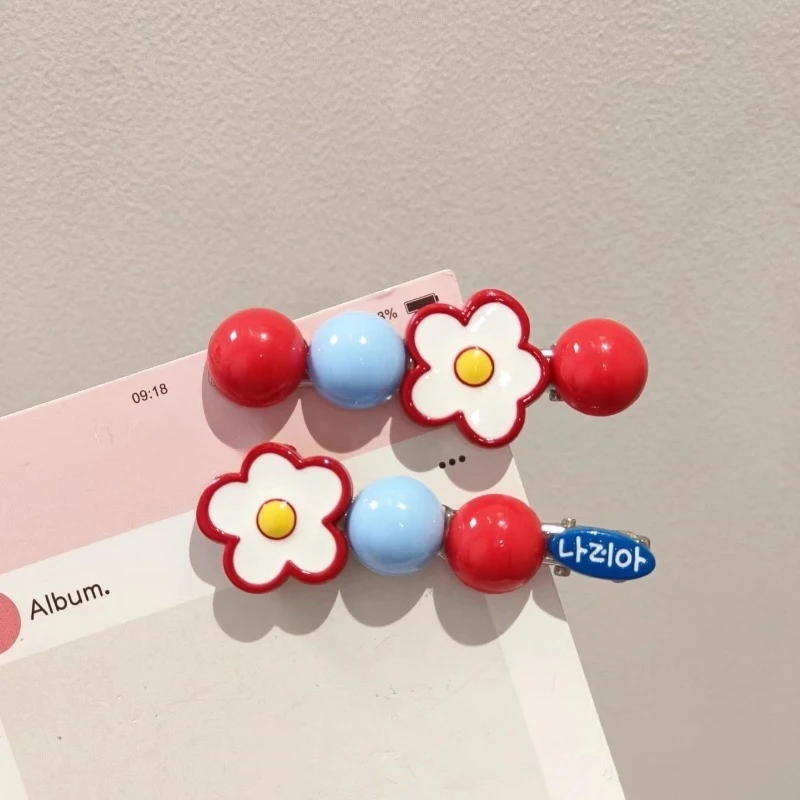 روك شوجر الزعرور زهرة مقاطع الشعر الكورية لطيف الفاكهة دبابيس الشعر كريم الحلو الاتجاه مشبك شعر للفتيات الاطفال الإكسسوارات