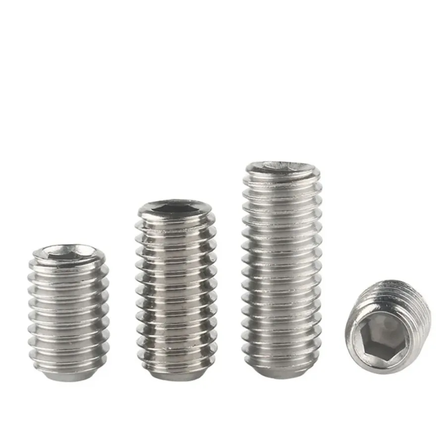 10/20/30/50pc M2 M2.5 M3 M4 M5 M6 M8 304 Stainless Steel Headless Hexagon Socket Cup Point Grub Screw Hex Socket Set Screws