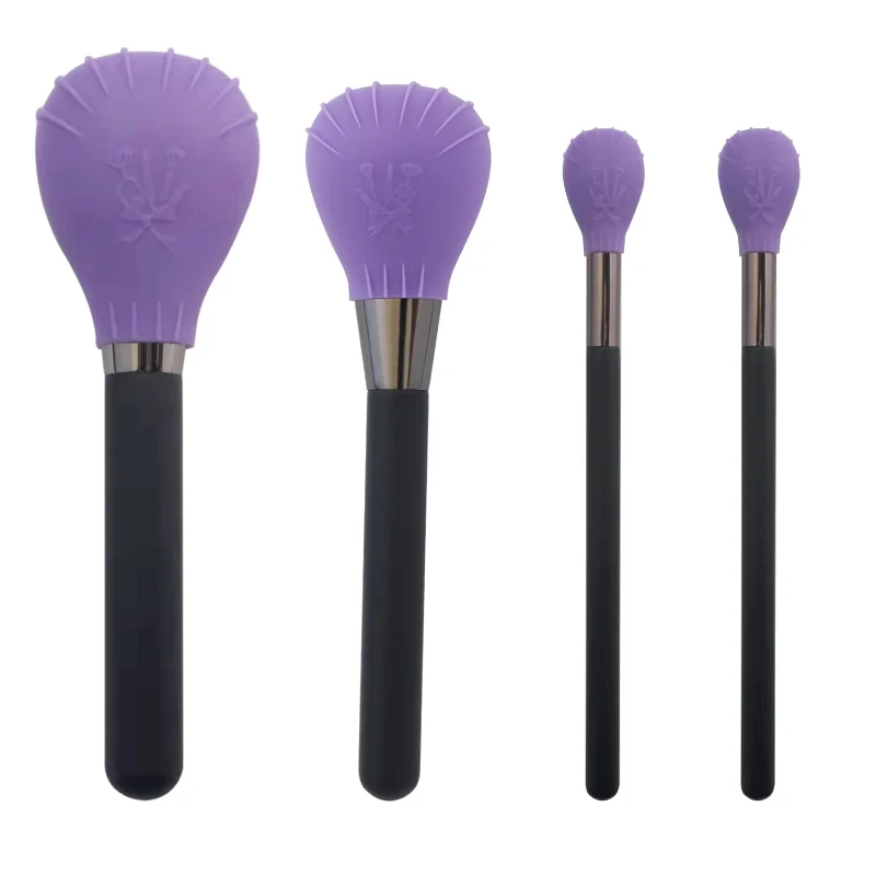 4Pcs Silicone Makeup Brush Covers Brush Bubbles for Protecting Bristles From Getting Crushed and Keeping Cosmetic Bag Clean