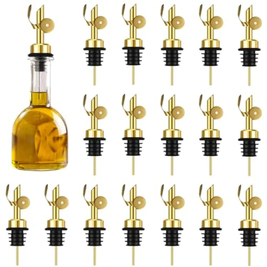 

Набор из 24 самозакрывающихся дозаторов Blulu из нержавеющей стали с утяжелением для бутылок с оливковым маслом, вином, сиропом, аксессуары для домашнего бара