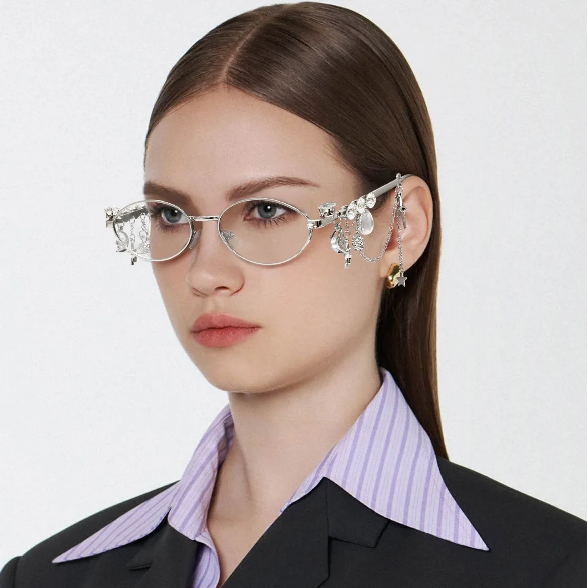 

Yamizu Sirius Vintage Y2K оригинальная подвесная цепочка для очков в оправе сладкий и пряный Cherry Blossom Abi Niche Ins популярные овальные очки