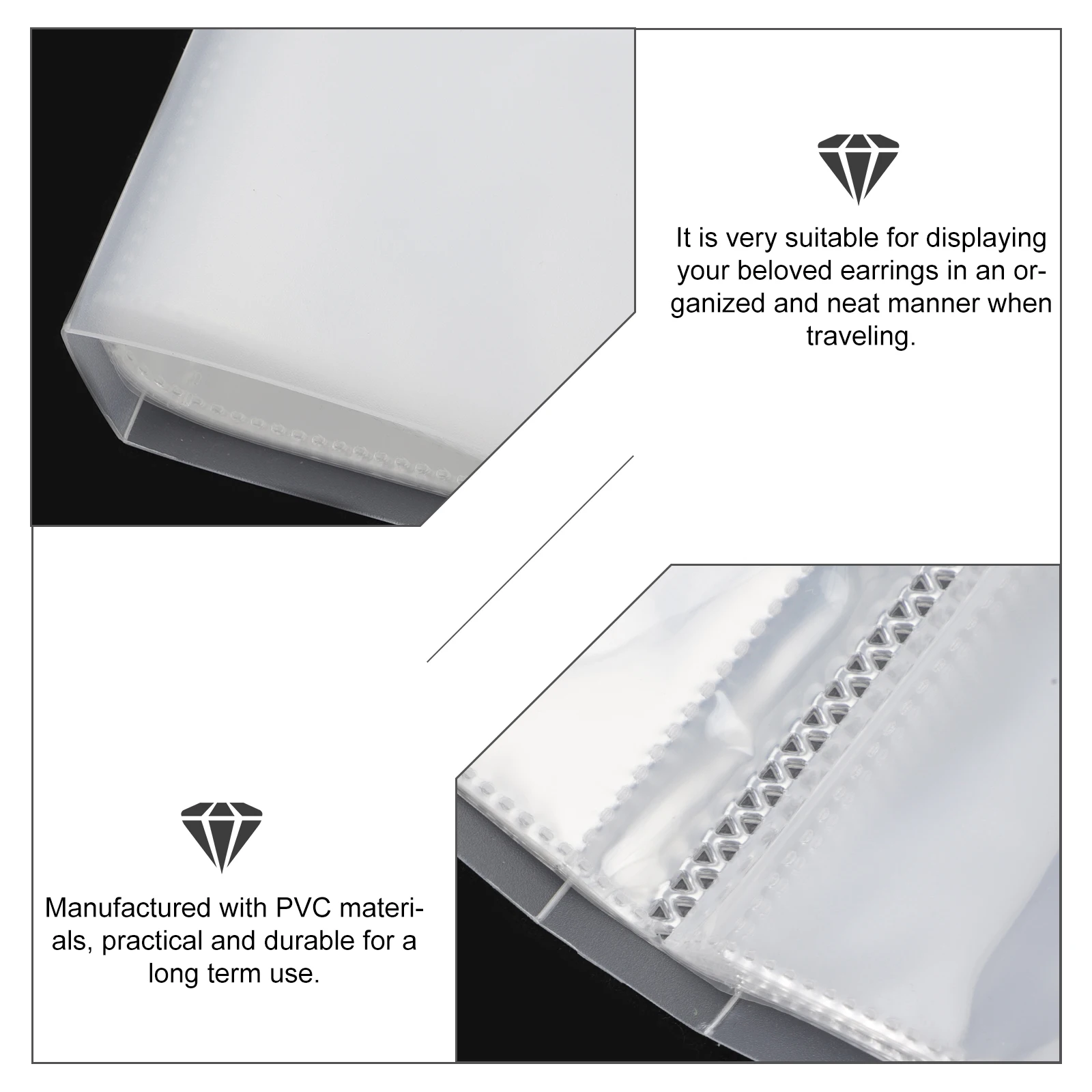 

Dustproof Storage Bag Jewelry Binder with Pouches Earrings Book Organiser The Album