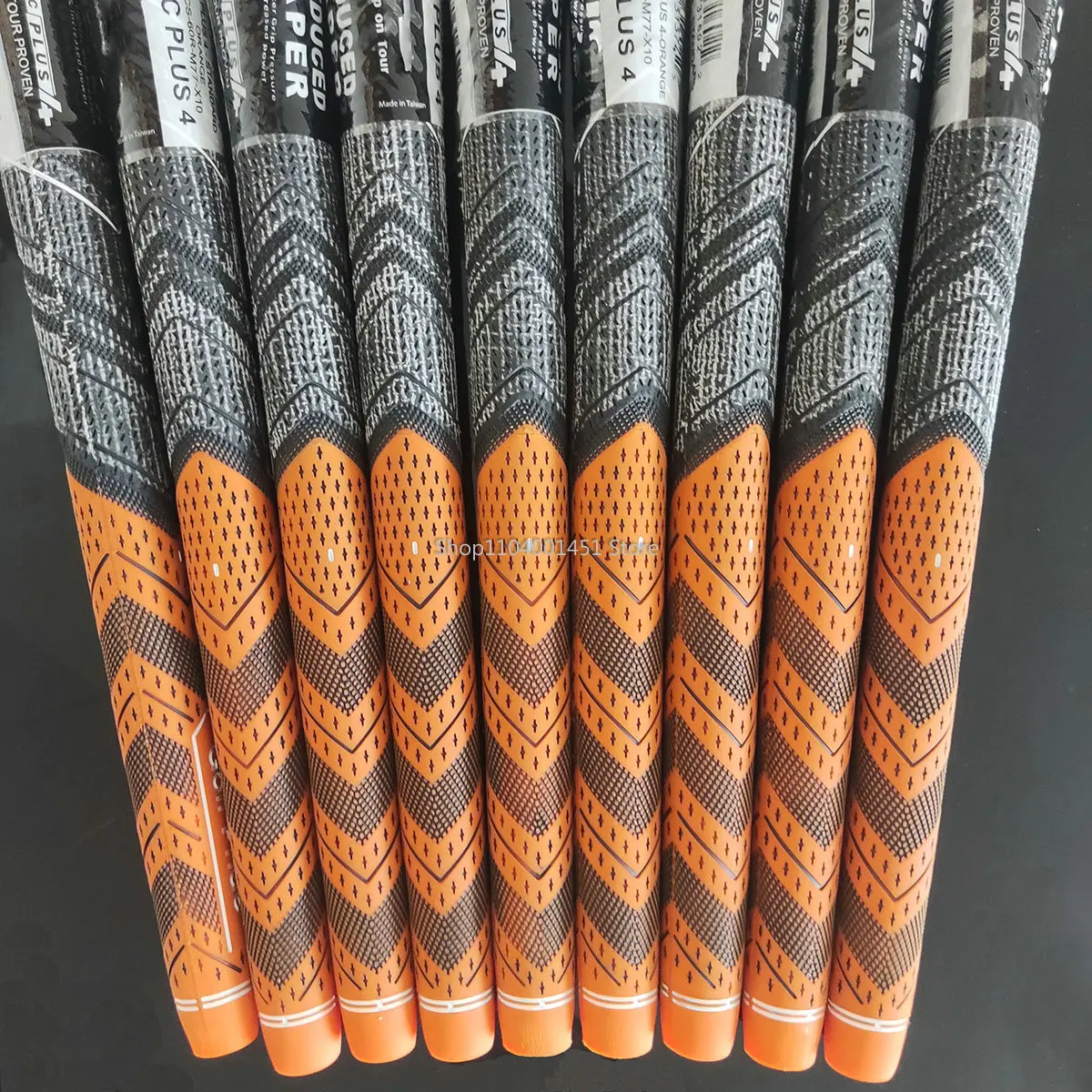 Orange MCC PLUS 4 Golf Grip Rubber Golf Grips Cotton Yarn Golf Club Grips Iron and Wood Standard/Midsize Grip Universal