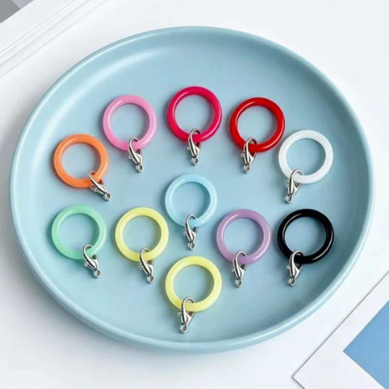 Transparente Silikon-O-förmige Schlüsselanhänger mit Karabinerverschluss, O-Ring-Schlaufe, DIY-Taschenanhänger, Schlüsselanhänger, Schmuckherstellungszubehör – Detail 7