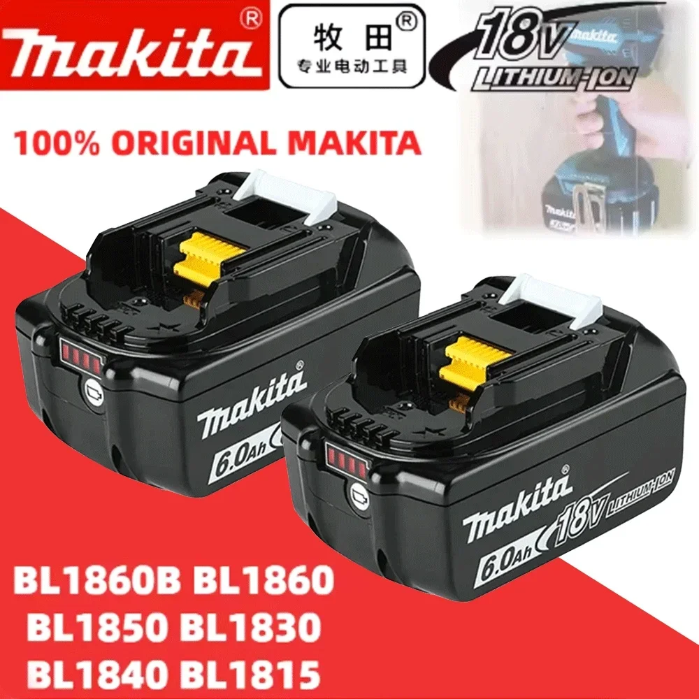 

Makita 18V 6.0Ah Rechargeable Battery For Makita Power Tools with LED Li-ion Replacement LXT BL1860 1850 volt 6000mAh