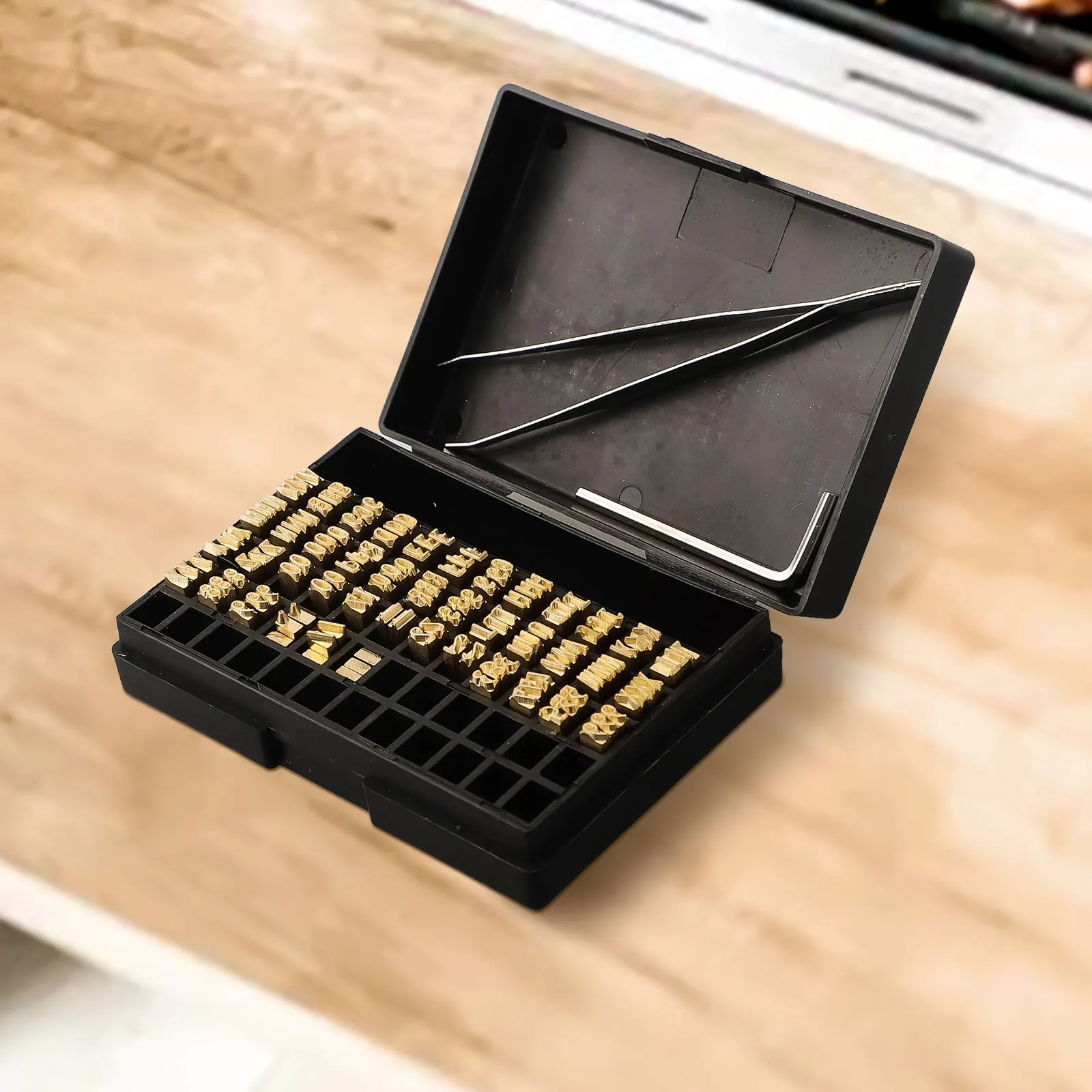 Fuente de impresión de cinta térmica de 120 Uds para máquina de estampado de fecha juego de letras Pper de sello caliente para varios materiales de embalaje