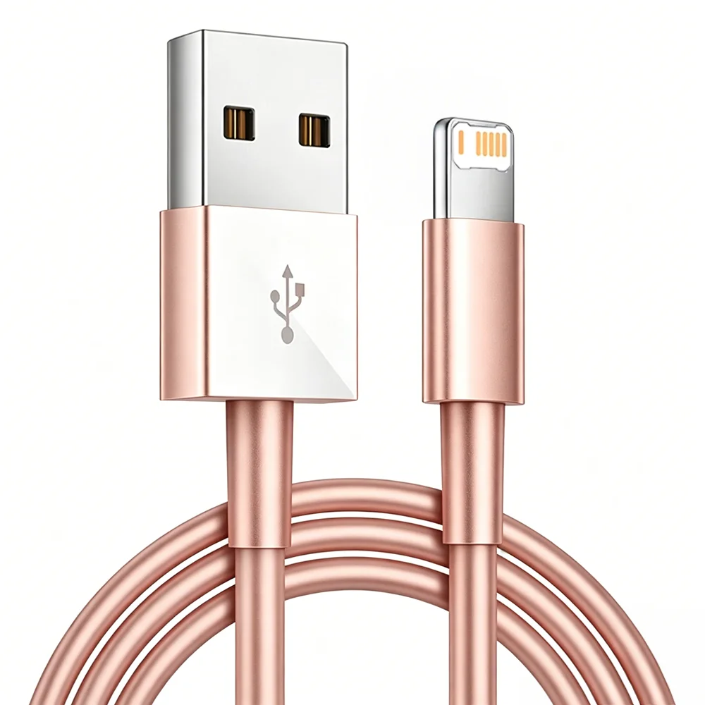 Rose Gold USB Fast Charging Cable For iPhone X XR XS Max 6 6S 7 8 14 Plus 11 12 13 mini 14 Pro Max SE 2020 USB-A Data Sync Cable
