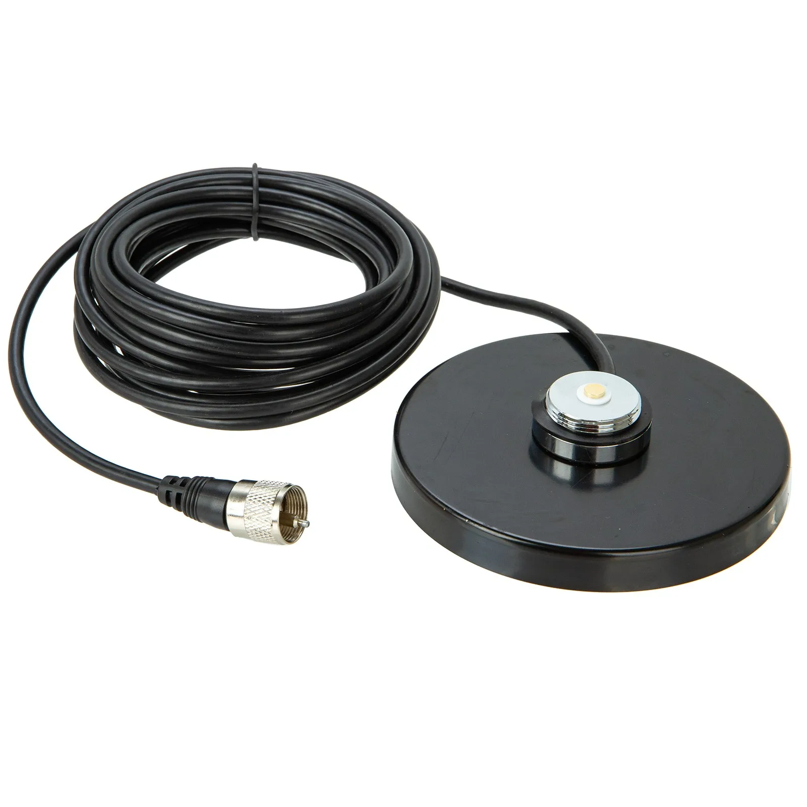 NB-120 Black NMO Magnetic Base 12CM w/5M RG-58 Cable - Heavy-Duty 30.8lbs Magnet for Yaesu/Kenwood/ICOM Car Radios