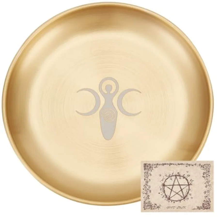 Tarot Theme Altar Plate Ritual Burning Candle Holder Bowls Offering Incense Aromatherapy Tray Ceremony Plate with Altar Card Ho