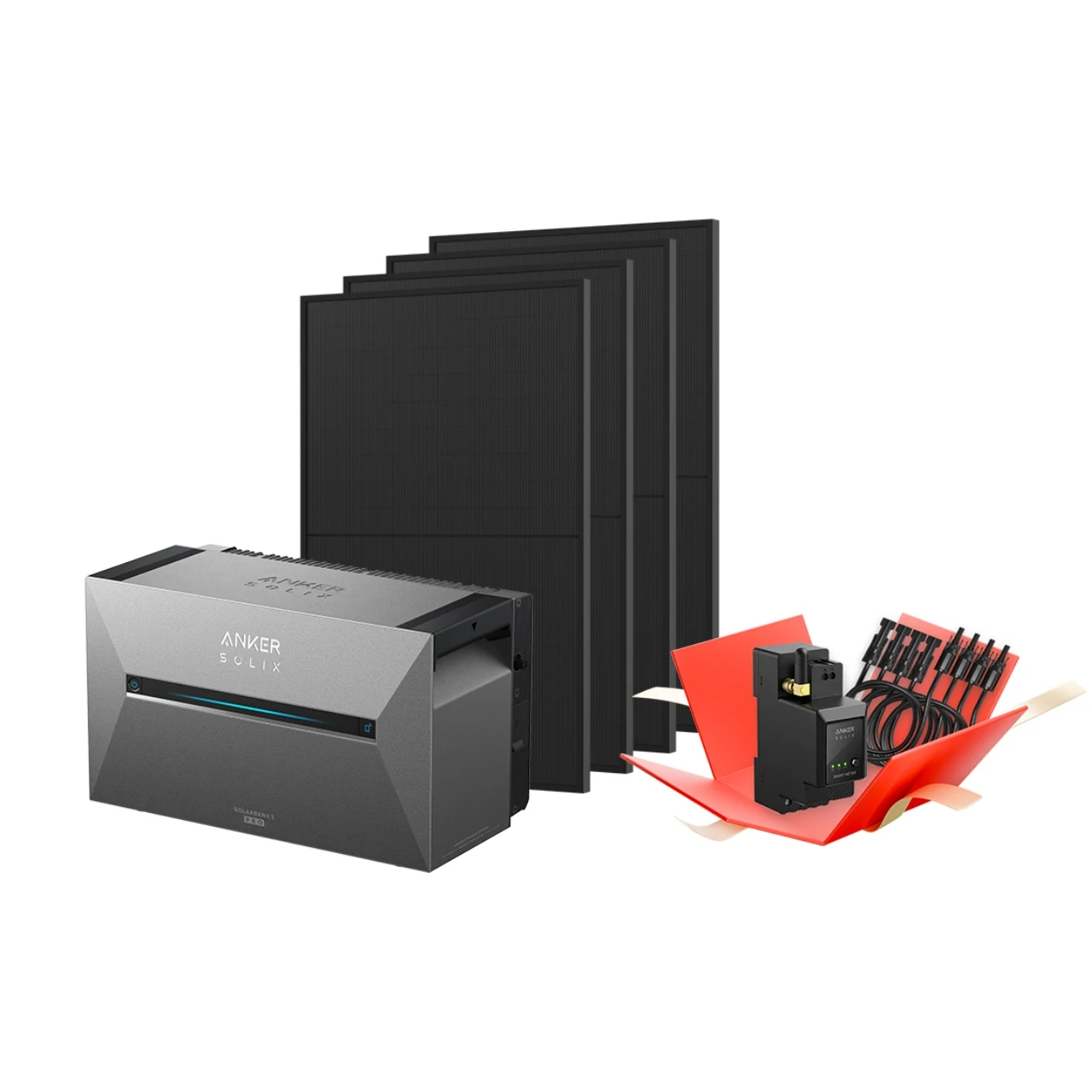 Balkonkraftwerk 2000W mit 2,68kWh Speicher Anker Solix Solarbank 3 E2700 Pro inkl. 2m/5m/10m Kabel
