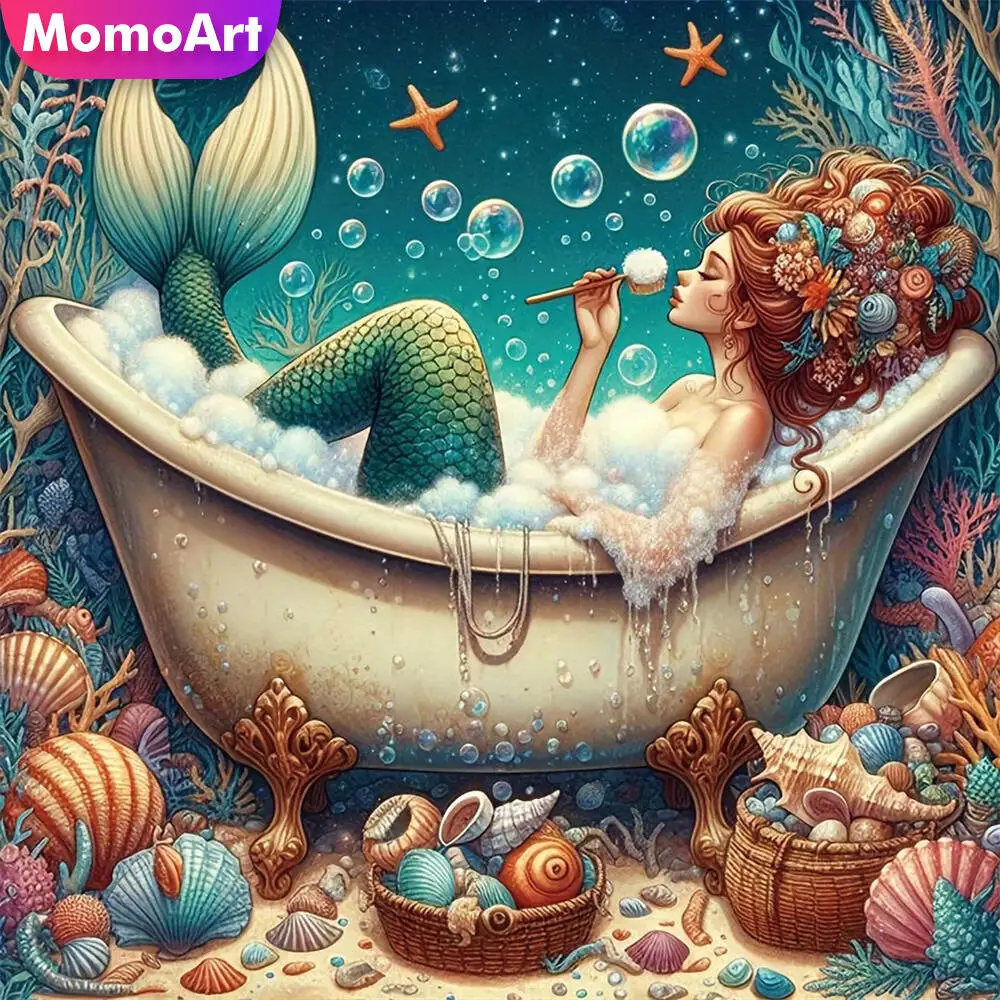 Momoart oso mosaico de diamantes Animal pintura de diamante redondo completo bordado de Luna recién llegado Hobby hecho a mano