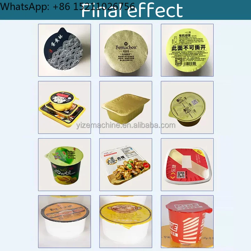 سعر الجملة السائل صلصة المياه كوب بلاستك آلة تعبئة وختم كوب الزبادي آلة تعبئة الختم الدوارة #6