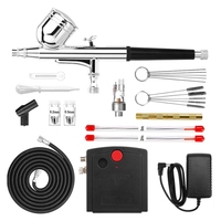 A20F-Color Airbrush Pump Kit Airbrush Air Pump Set Plastic+Metal For Cake/Model/Crafts