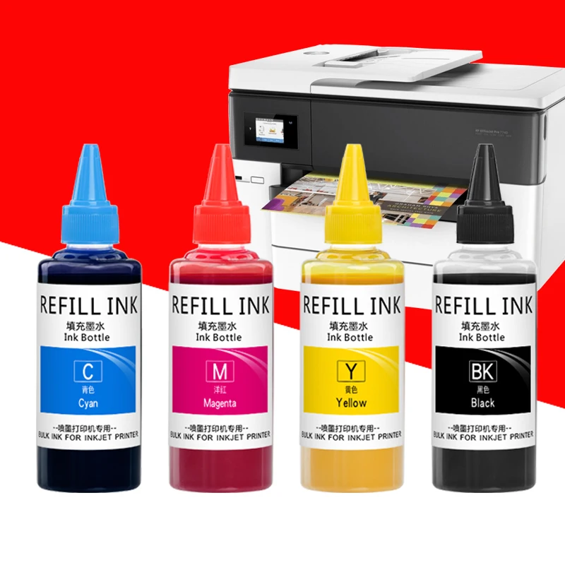 100ml Refill Pigment ink For HP 981 972 973 974 975 Pagewide 352dw 377dw 452dn dw 477dn dw P55250dw P57750dw  556xh dn printer