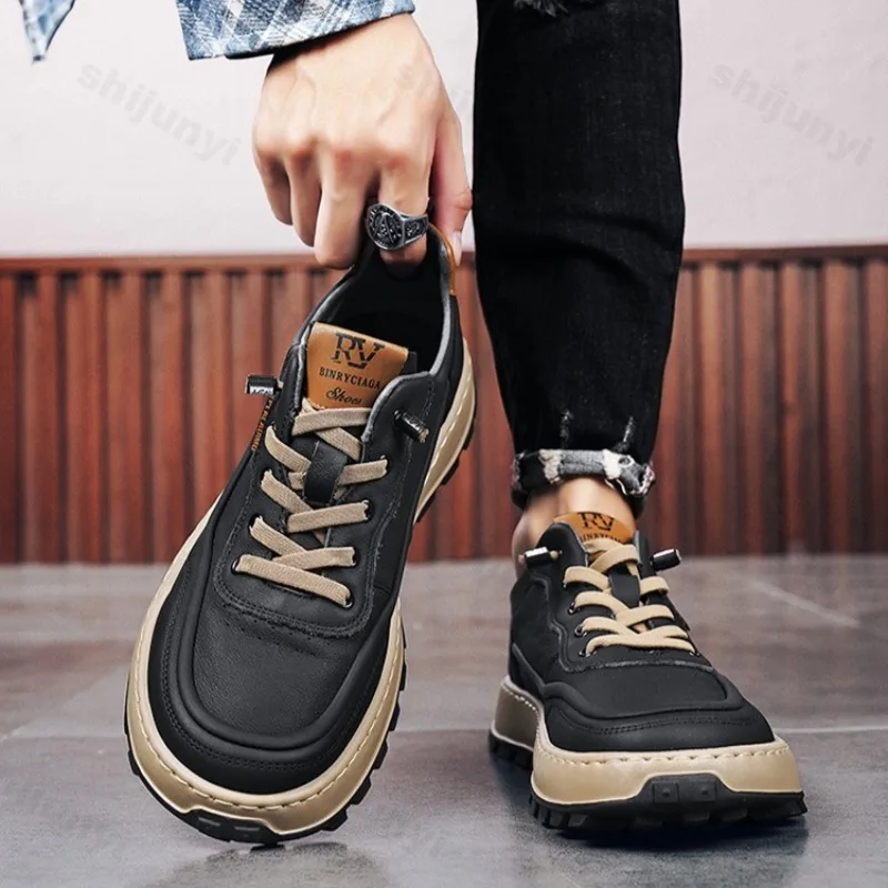 

Новинка весны 2024, мужская повседневная спортивная обувь с низким вырезом, модная трендовая удобная обувь, толстая подошва, дизайн с цветными блоками, массивные кроссовки