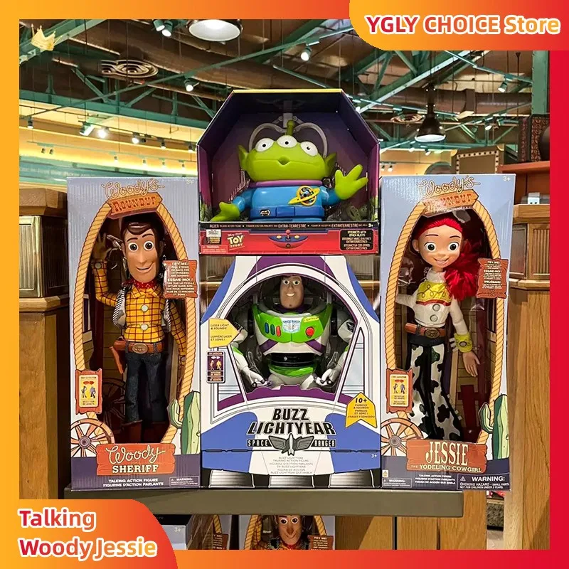 Disney Toy Story4 Talking Woody Buzz Jessie Action Figures Toy Decoration Collection Christmas Hobbies Model kids christmas gift