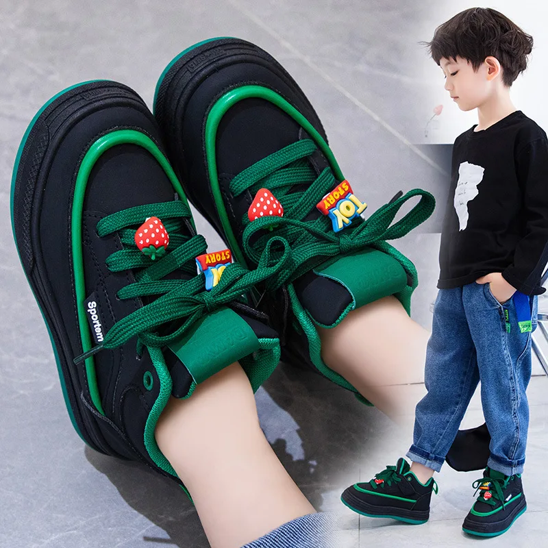 Kids Spring New Sports Shoes Casual Fashionable Thick Soled Shoes Boys and Girls\' Board Shoes Durable Breathable Boys Shoes아동구두