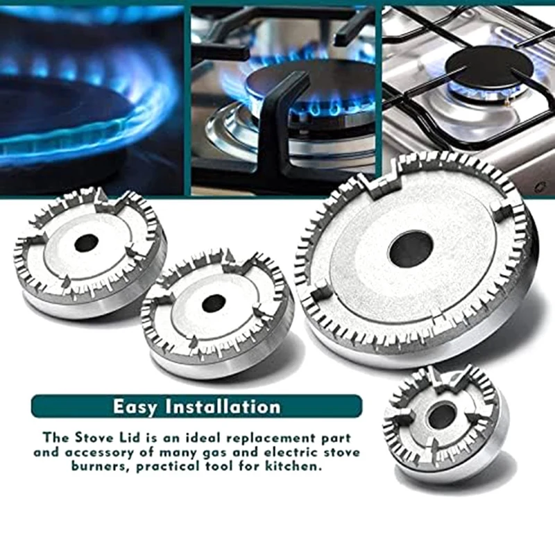 Universal Burner Crown Flame Cap Oven Cooker Hob Gas For CDA,Flame Burner Cap Crown Fits All Between Sizes Flat Easy To Use