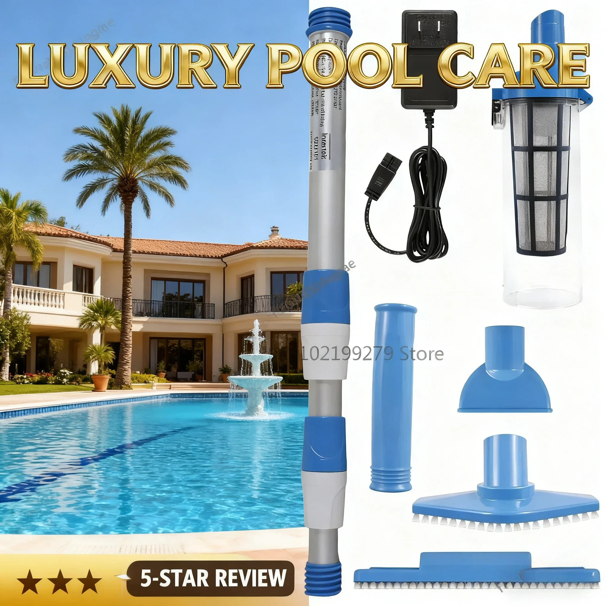 NEW Pool Vacuum Cleaner Rechargeable Pool Fish Tank Swimming Handheld Cordless Spas Hot Tubs Portable