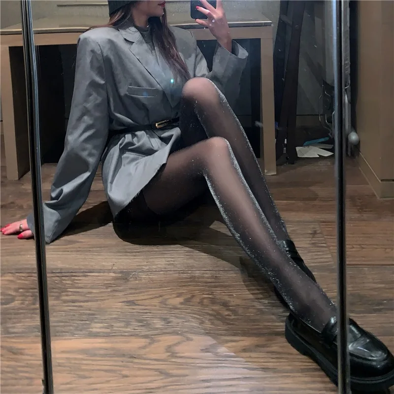 1 قطعة النساء شفافة سامسونج جوارب مثيرة Mulheres Meias Brilhantes جوارب طويلة Brilho Collants جوارب ضئيلة الجوارب الملابس الداخلية