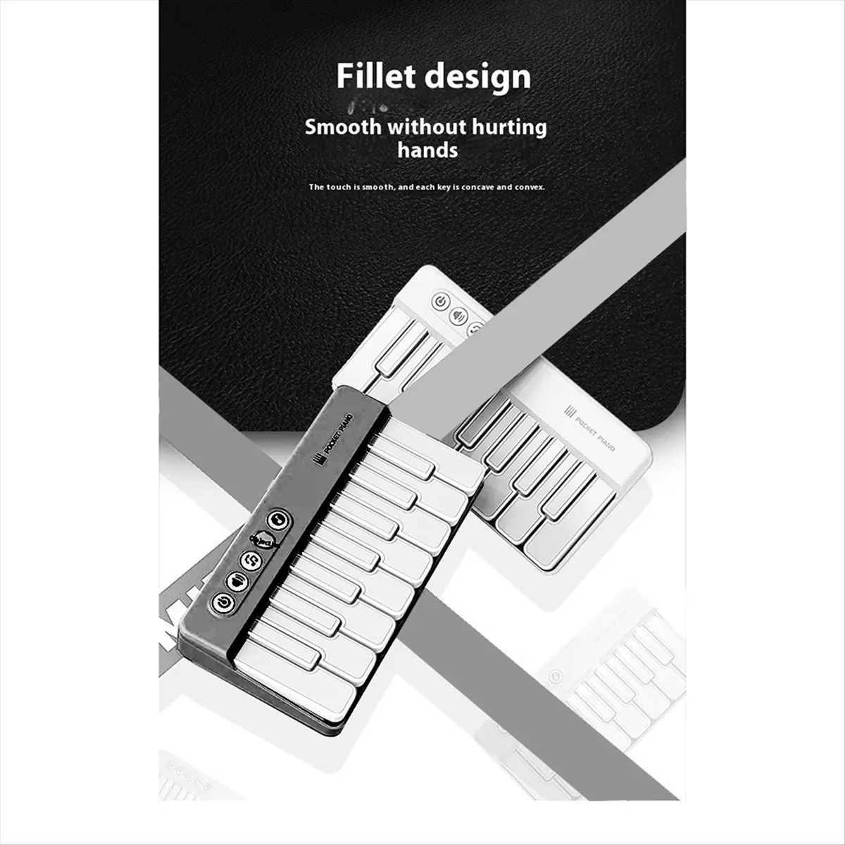 

ABJA MiniPiano Pocket Electronic Keyboard Mini Electronic Organ Portable Piano Cute Gamer Educational Toy for Children Gift,B