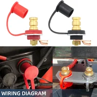 Poste de cargador de batería de 250A y 12V, terminales de batería remotos con perno de 3/8 ""con tapa, poste de salto de batería M10 para camión, barco, ATV